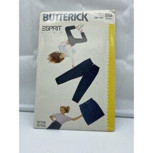Butterick Sewing Pattern 6144 Esprit Kids Girls Skirt Jeans Sizes 12 14 Vintage